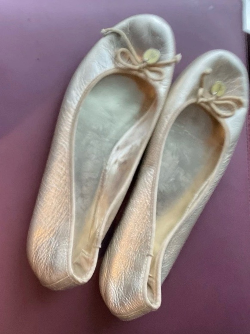 Ralph Lauren Ballerina Gold Flats Alissa 10B Lauren Ralph Lauren